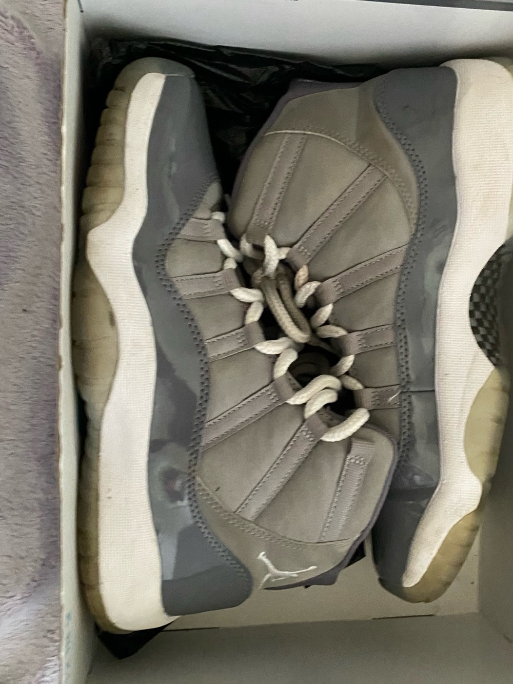 Jordan Air Jordan 11 Retro (GS) Medium Grey & White Box Label